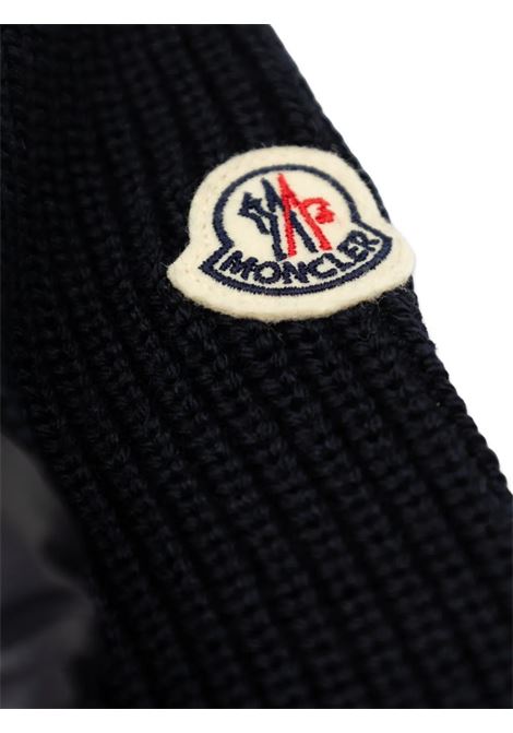Cardigan Imbottito In Lana Blu Con Zip MONCLER ENFANT | 951-9B00002 M1131742